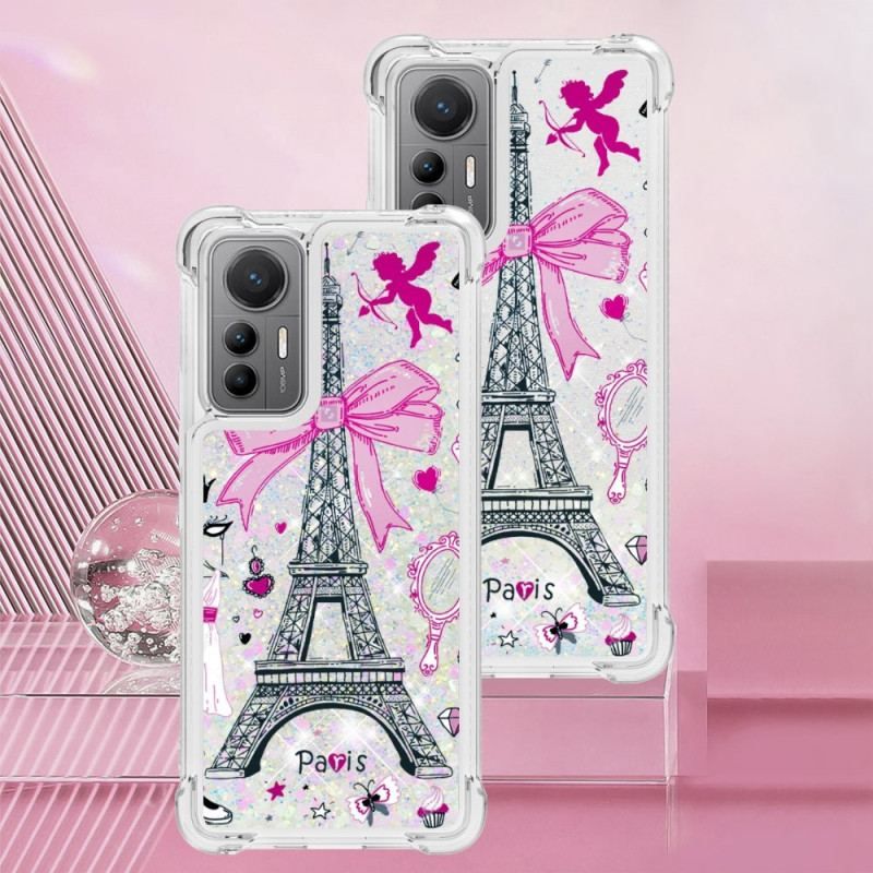 Coque Xiaomi 12 Lite Paillettes Tour Eiffel