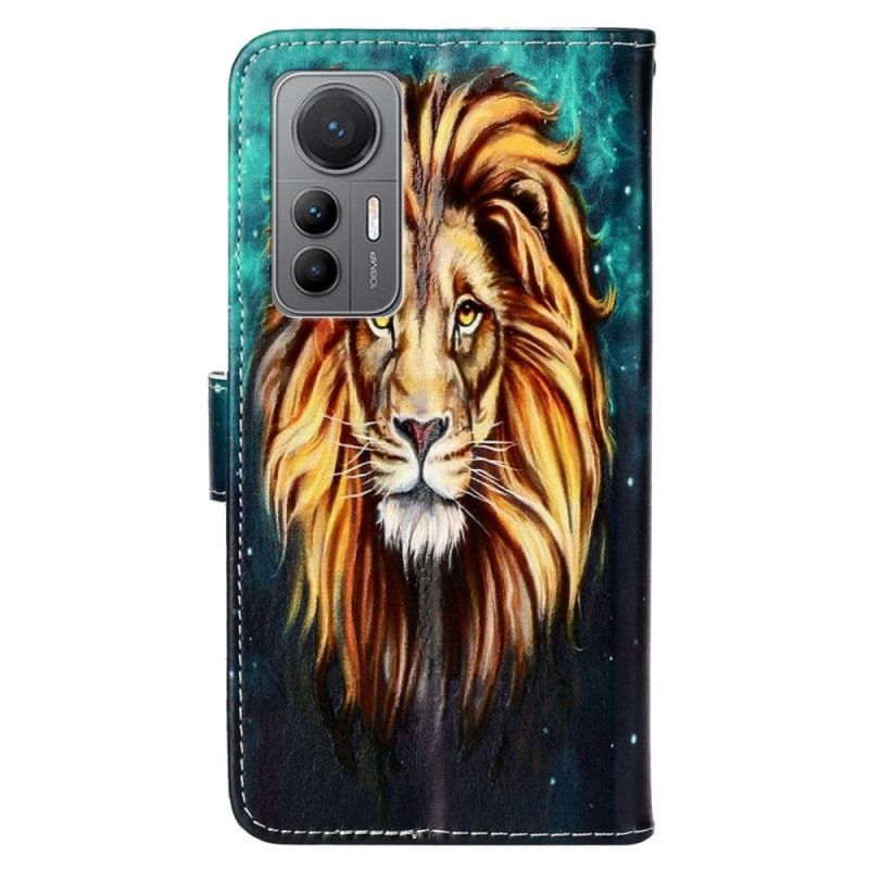 Housse xiaomi 12 Lite Lion à Lanière