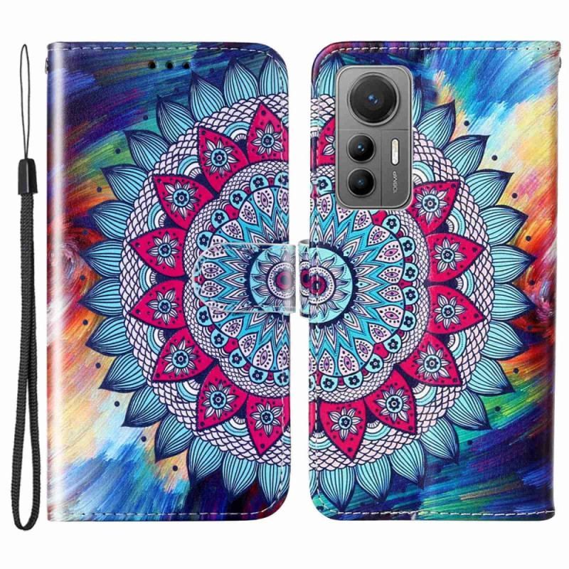 Housse Xiaomi 12 Lite Mandala Coloré à Lanière