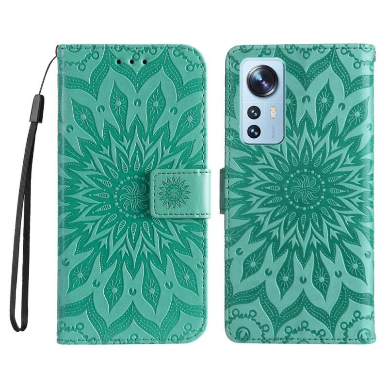 Housse Xiaomi 12 Lite Mandala Soleil avec Lanière