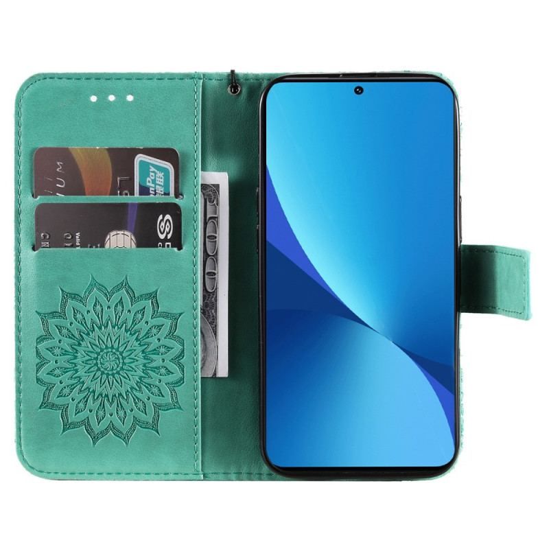 Housse Xiaomi 12 Lite Mandala Soleil avec Lanière