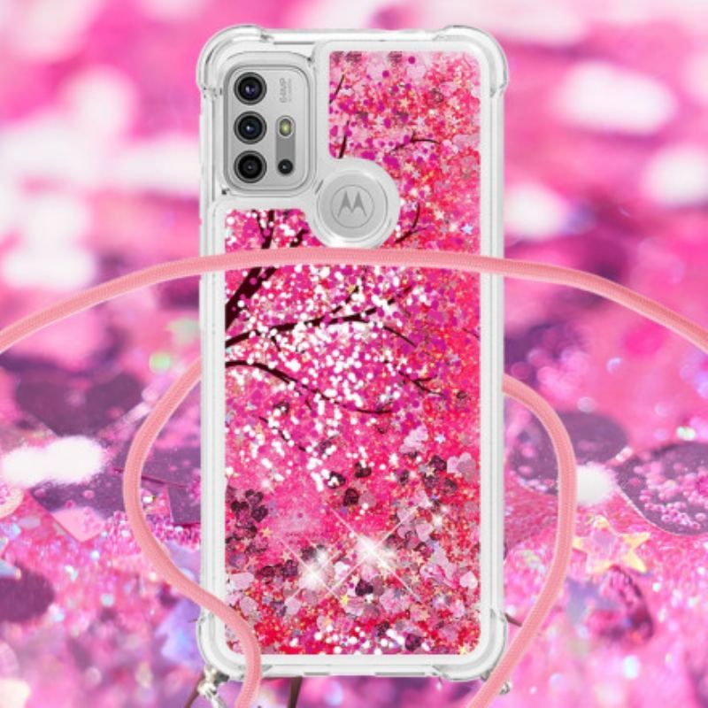 Coque Moto G30 / Moto G10 à Cordon Paillettes Arbre