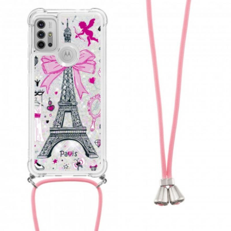 Coque Moto G30 / Moto G10 à Cordon Tour Eiffel