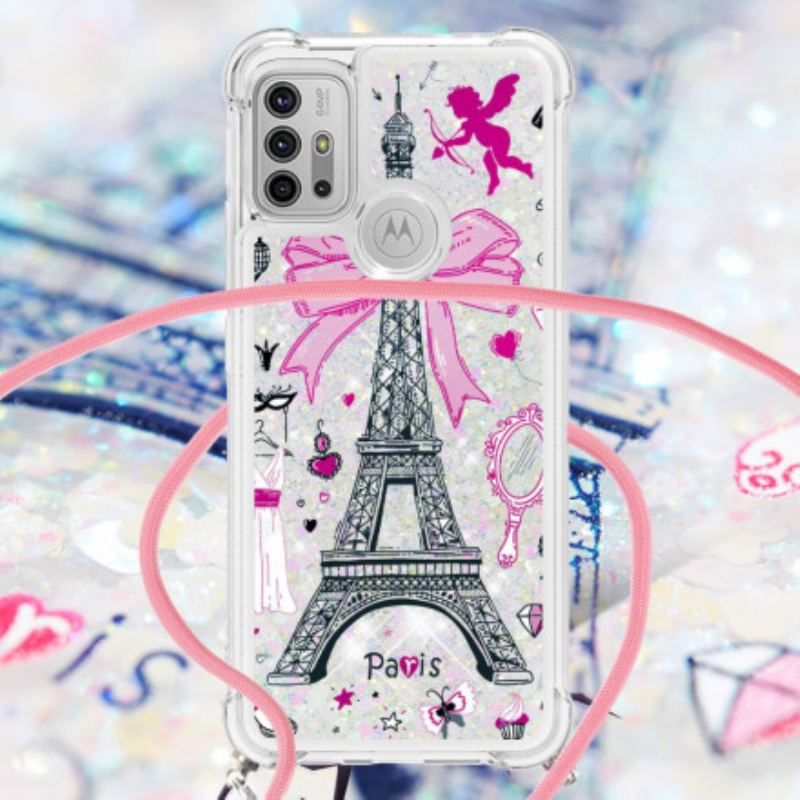 Coque Moto G30 / Moto G10 à Cordon Tour Eiffel