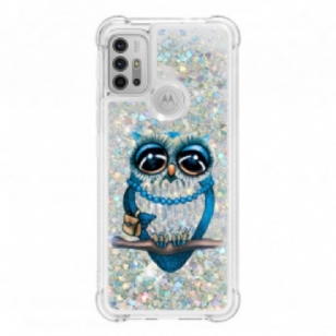 Coque Moto G30 / Moto G10 Miss Hibou Paillettes