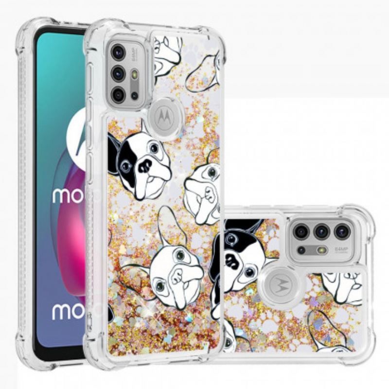 Coque Moto G30 / Moto G10 Mr Chien Paillettes