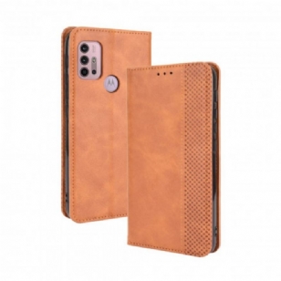 Flip Cover Moto G30 / Moto G10 Effet Cuir Vintage Stylisé