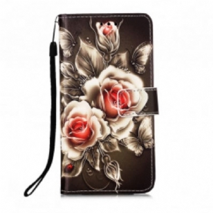 Housse Moto G30 / Moto G10 Roses Dorées