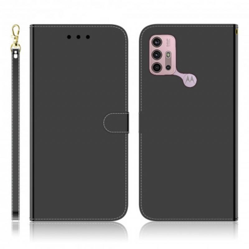 Housse Moto G30 / Moto G10 Simili Cuir Couverture Miroir