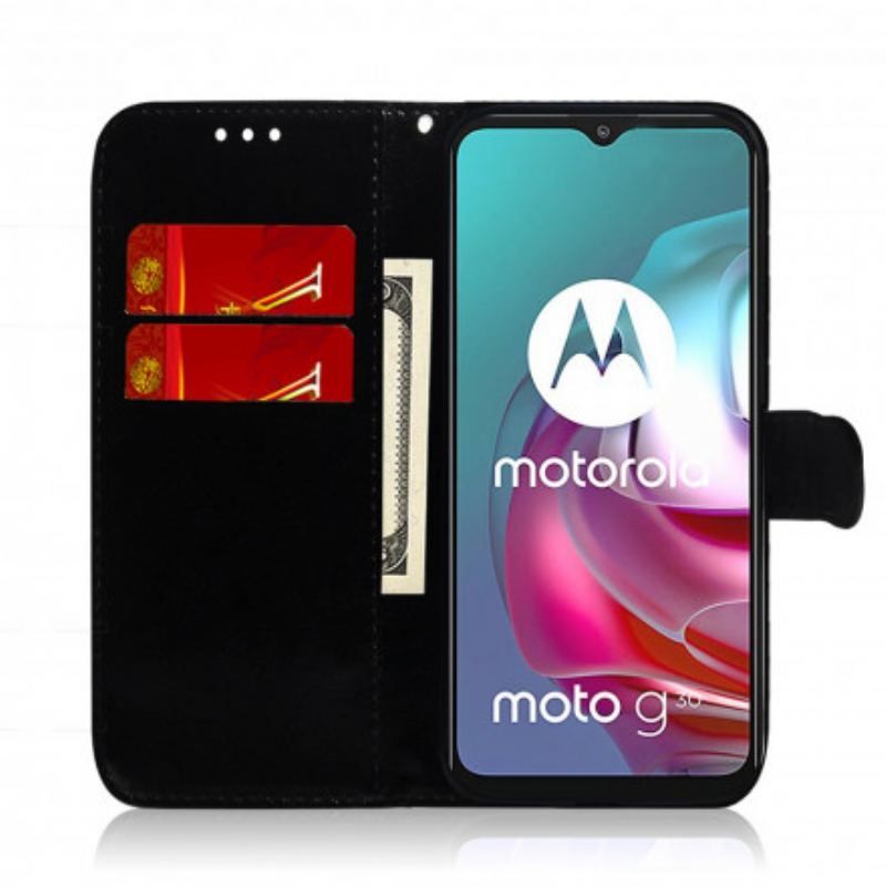 Housse Moto G30 / Moto G10 Simili Cuir Couverture Miroir