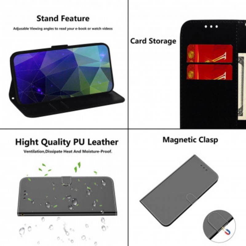 Housse Moto G30 / Moto G10 Simili Cuir Couverture Miroir