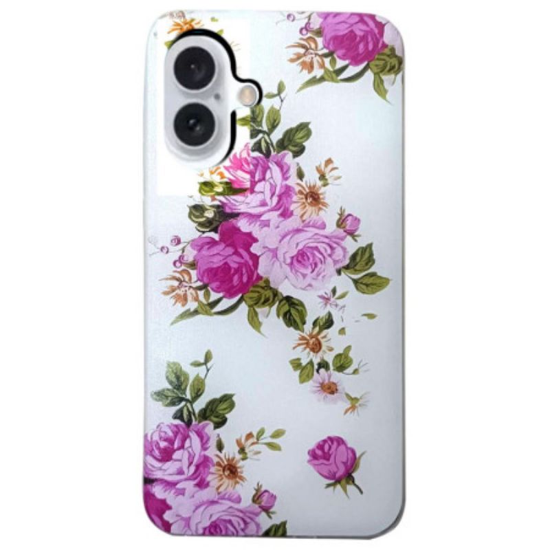 Coque iPhone 16 Fleurs Roses