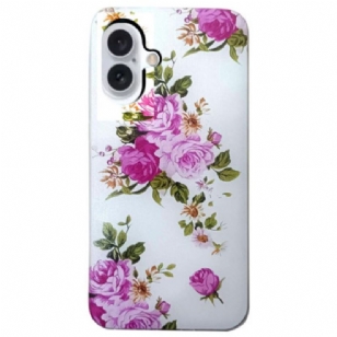 Coque iPhone 16 Fleurs Roses