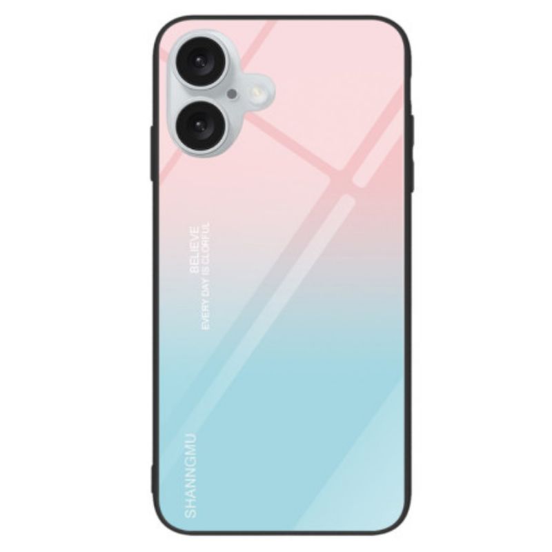 Coque Phone 16 Verre Trempé Dégradé Rose Bleu