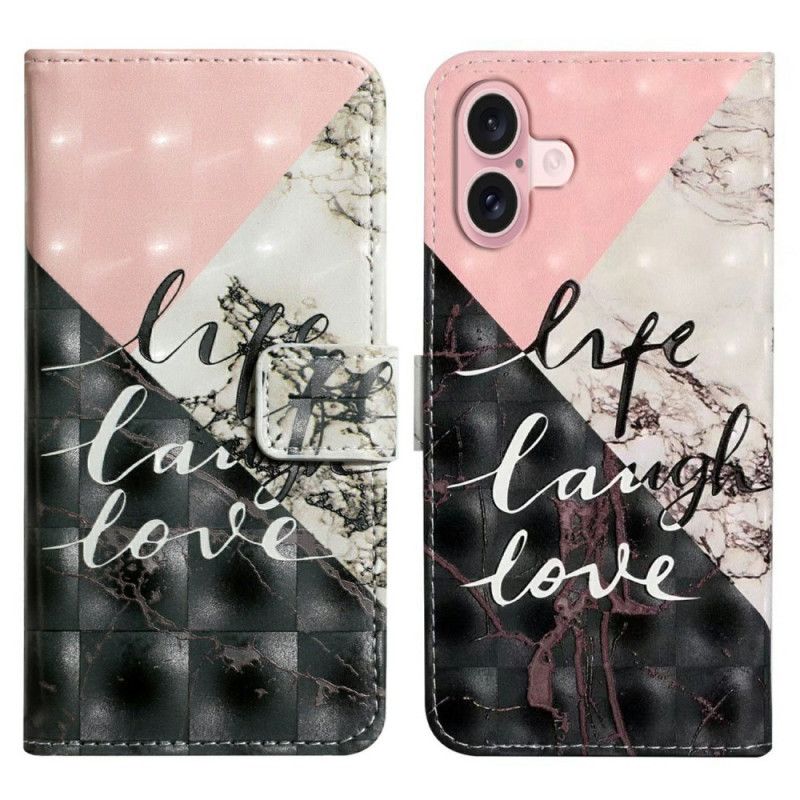 Housse iPhone 16 Life Laugh Love