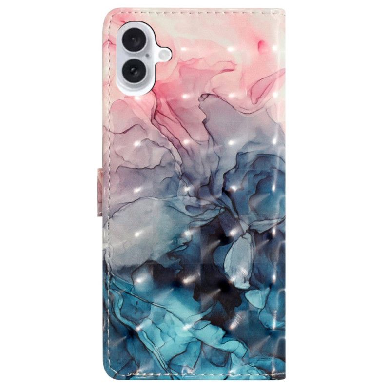 Housse iPhone 16 Marbre Rose Bleu