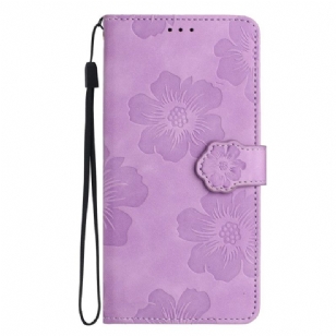 Housse iPhone 16 Motif Floral à Lanière