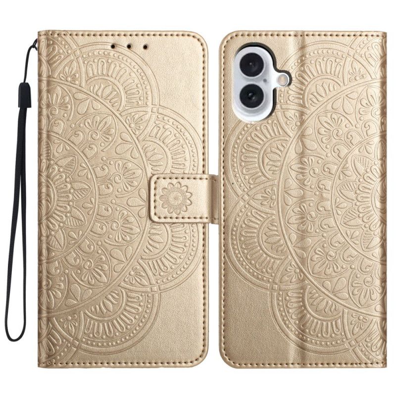 Housse iPhone 16 Motif Mandala à Lanière