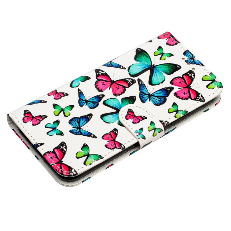 Housse iPhone 16 Motif Papillons à Lanière