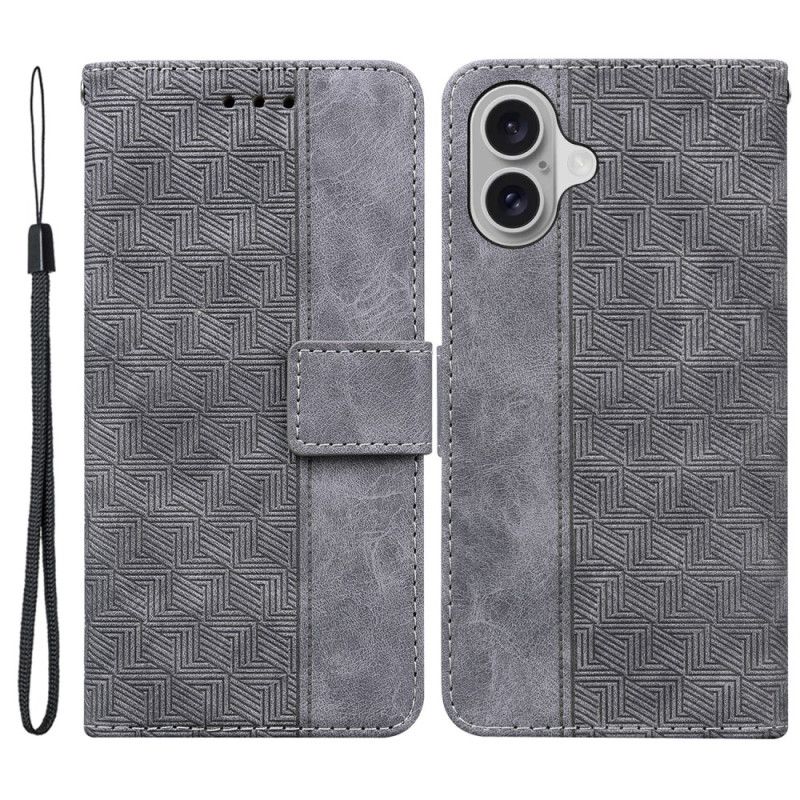 Housse iPhone 16 Motif Tissé à Lanière