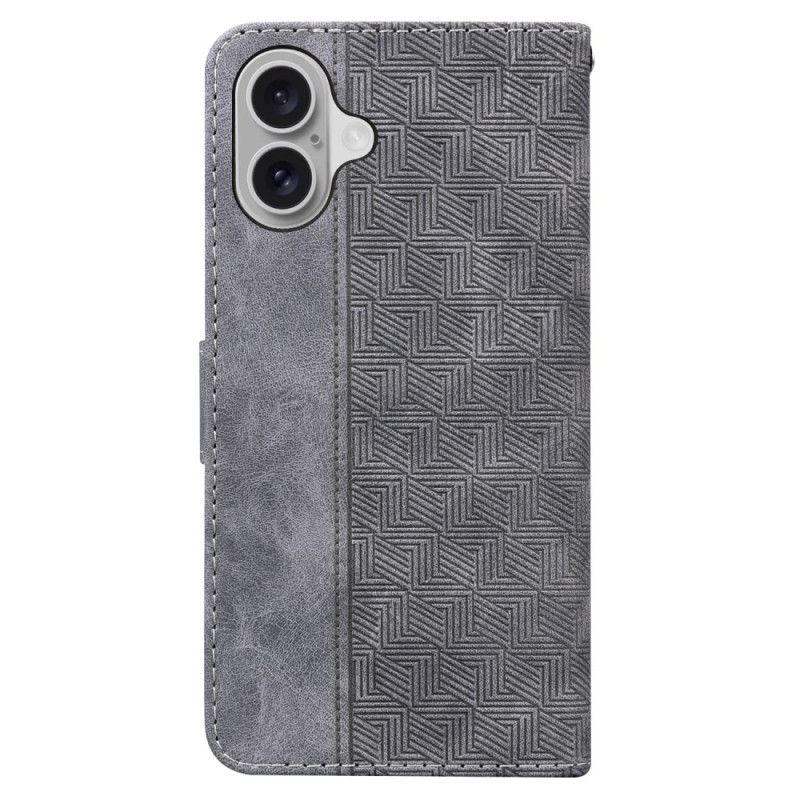 Housse iPhone 16 Motif Tissé à Lanière