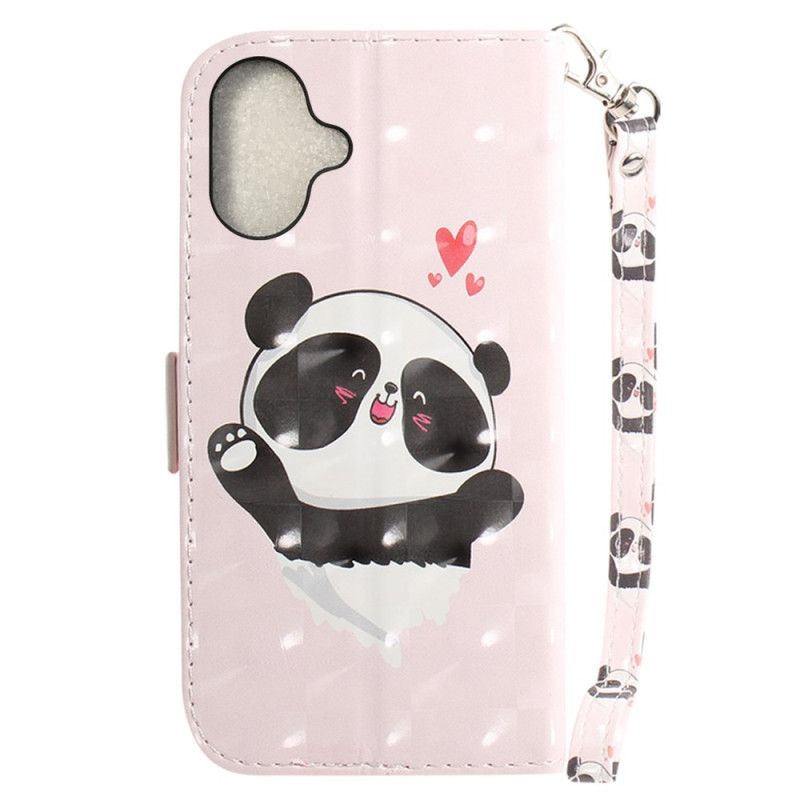 Housse iPhone 16 Panda Love à Lanière