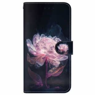 Housse iPhone 16 Pivoine Pourpre à Lanière