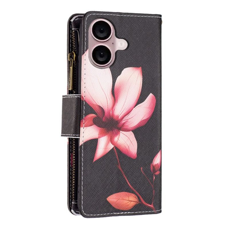 Housse iPhone 16 Portefeuille Lotus