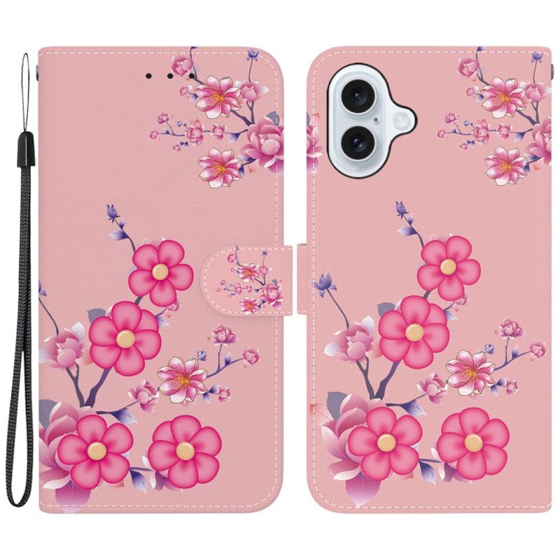 Housse iPhone 16 Sakura à Lanière