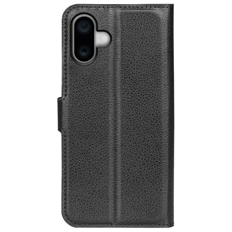 Housse iPhone 16 Simili Cuir Litchi