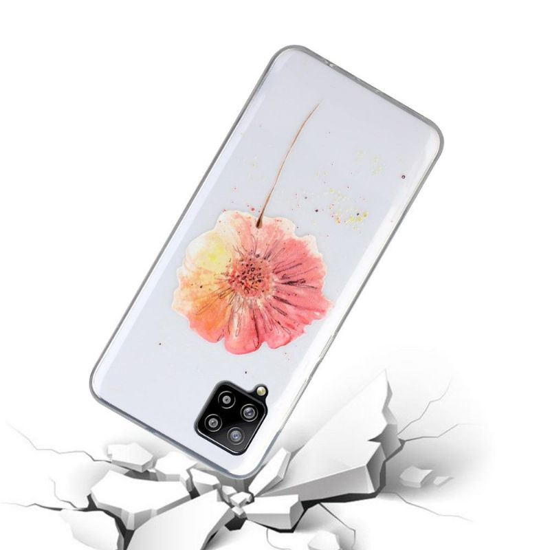 Coque Samsung Galaxy A12 / M12 fleur aquarelle