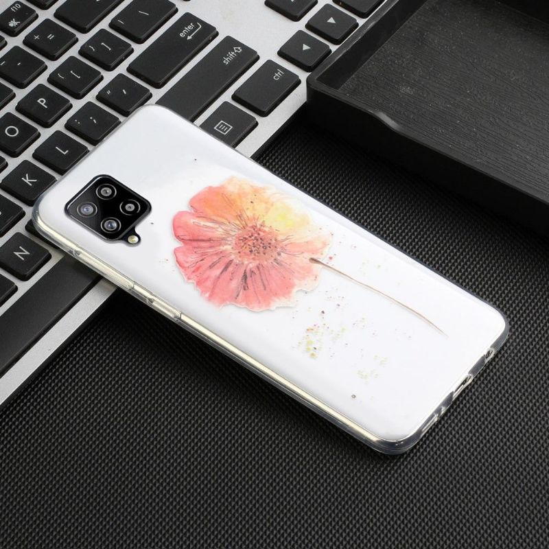 Coque Samsung Galaxy A12 / M12 fleur aquarelle