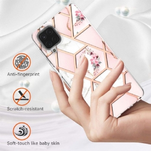 Coque Samsung Galaxy A12 / M12 marbre et couronne de fleurs