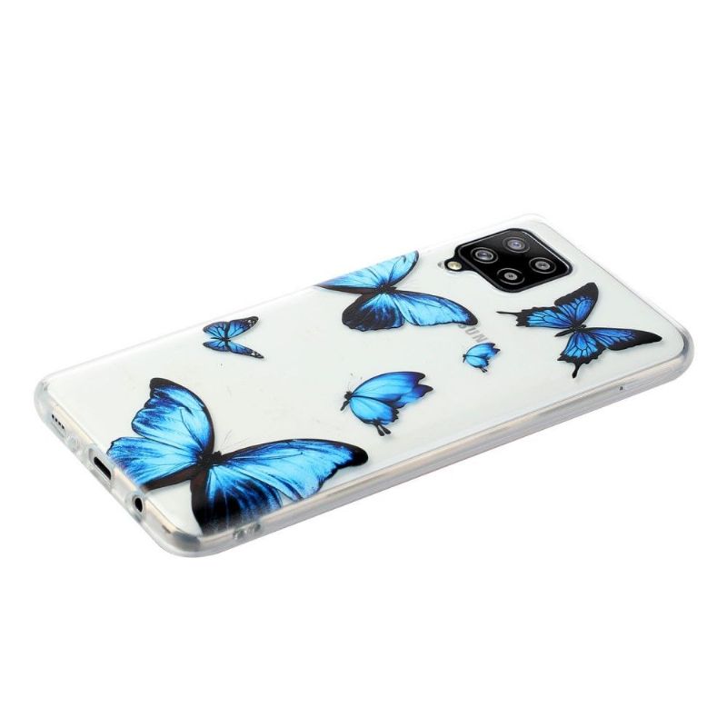 Coque Samsung Galaxy A12 / M12 Papillons Bleus