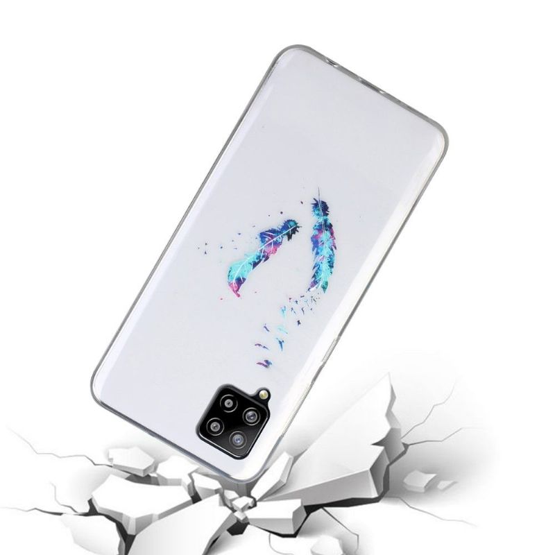 Coque Samsung Galaxy A12 / M12 plumes et oiseaux