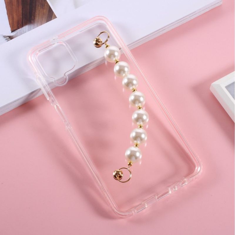 Coque Samsung Galaxy A12 / M12 Strap Perle Transparent