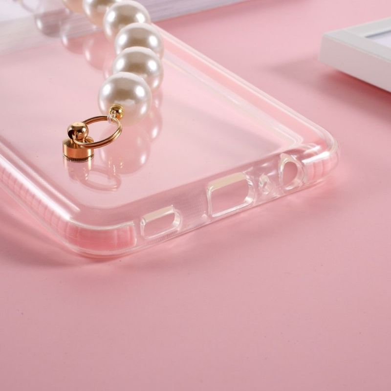 Coque Samsung Galaxy A12 / M12 Strap Perle Transparent