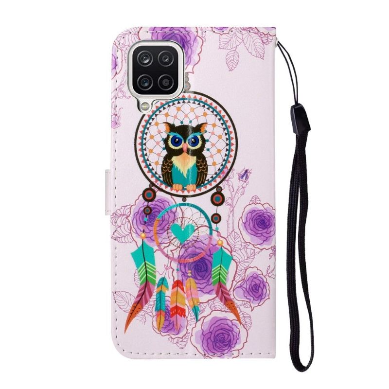 Housse Samsung Galaxy A12 hibou et attrape rêves colorés