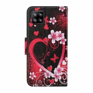 Housse Samsung Galaxy A12 / M12 Coeur Fleuri