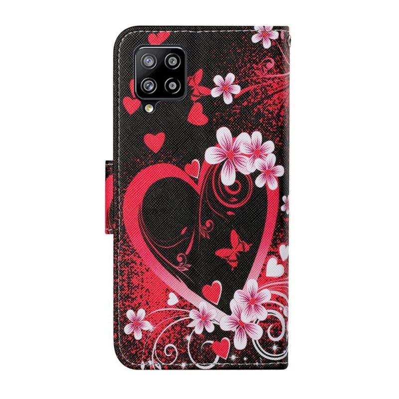 Housse Samsung Galaxy A12 / M12 Coeur Fleuri