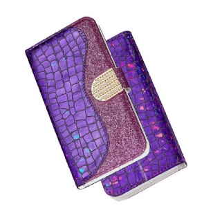 Housse Samsung Galaxy A12 / M12 Luxury Croco Paillettes