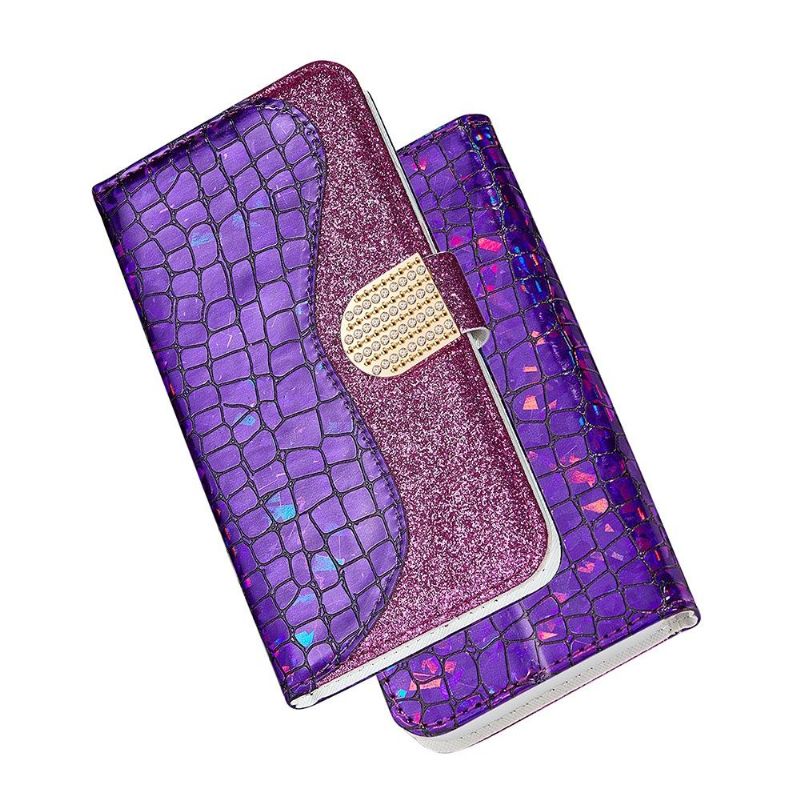 Housse Samsung Galaxy A12 / M12 Luxury Croco Paillettes