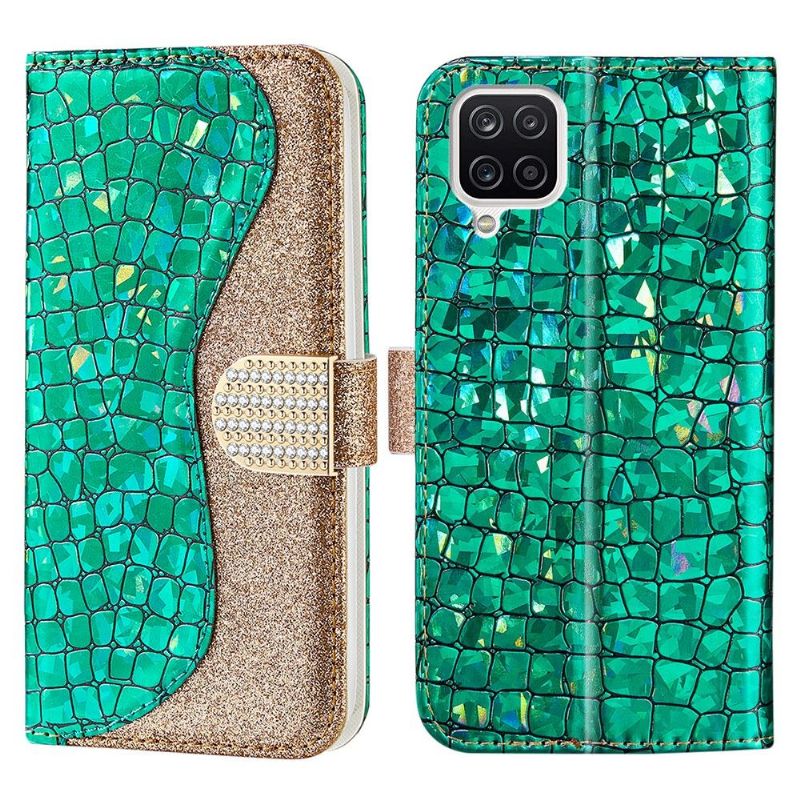 Housse Samsung Galaxy A12 / M12 Luxury Croco Paillettes