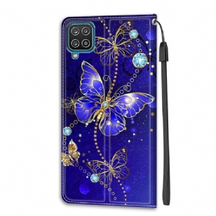 Housse Samsung Galaxy A12 / M12 Papillon violet