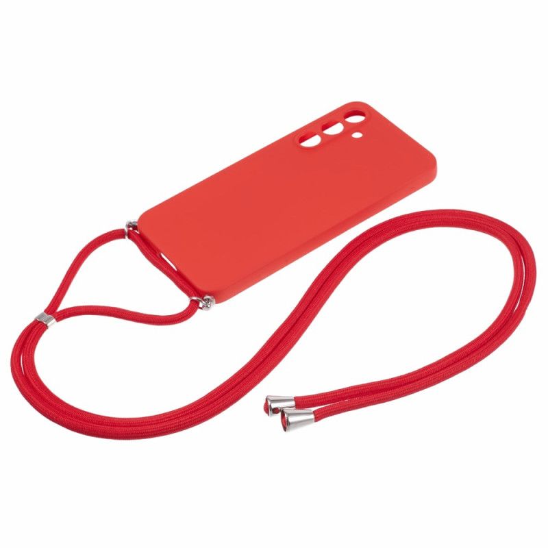 Coque à Cordon Samsung Galaxy A55 5G Rouge