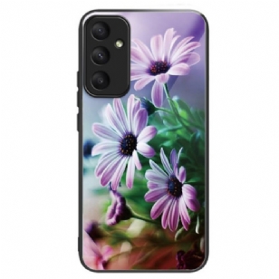 Coque Samsung Galaxy A55 5G Verre Trempé Chrysanthèmes Violets