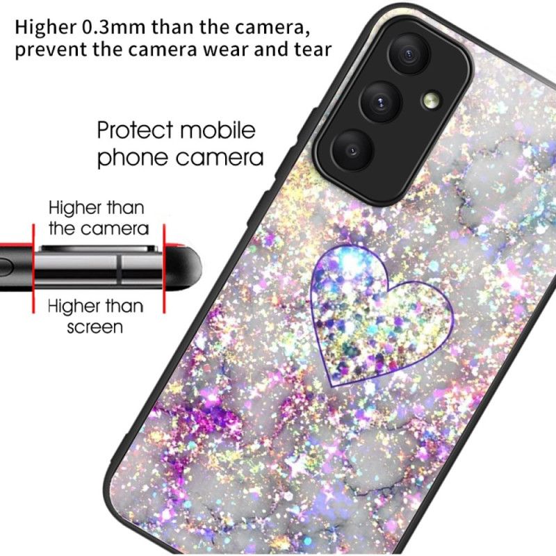 Coque Samsung Galaxy A55 5G Verre Trempé Cœur Brillant