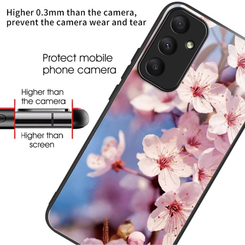 Coque Samsung Galaxy A55 5G Verre Trempé Fleurs de Pêcher