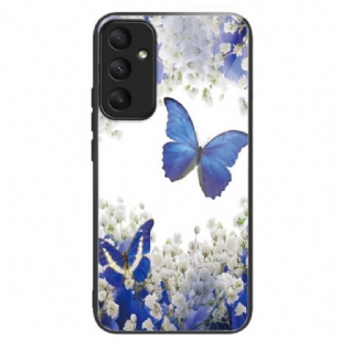 Coque Samsung Galaxy A55 5G Verre Trempé Papillons Bleus