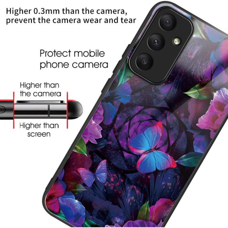 Coque Samsung Galaxy A55 5G Verre Trempé Papillons colorés